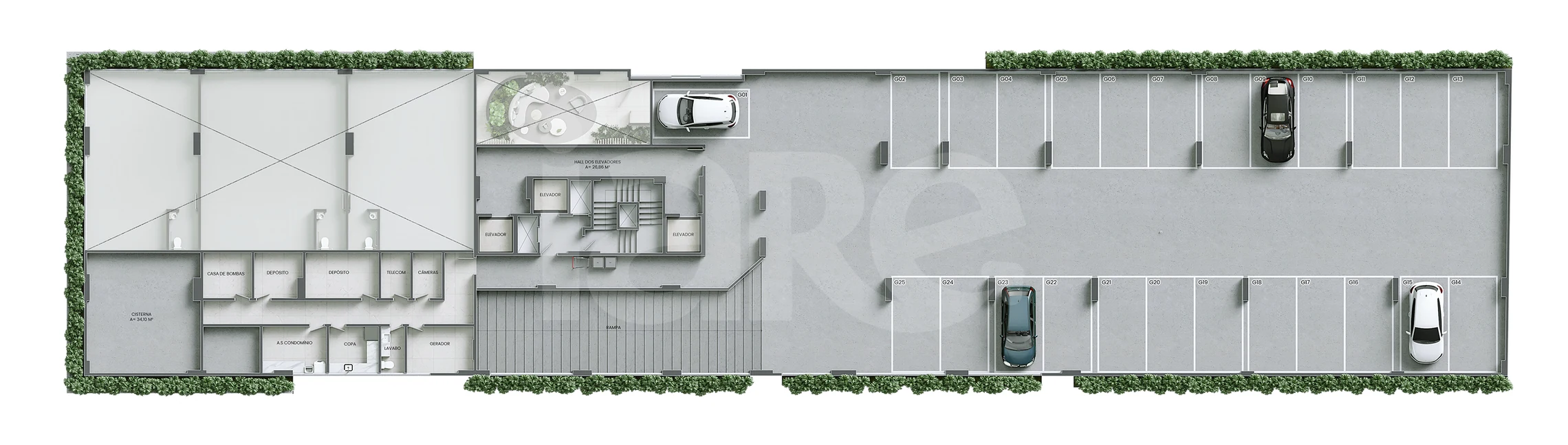 Planta — Pavimento garagem
