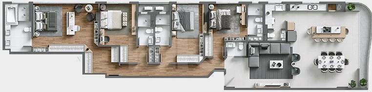 Planta — Apartamento 210 m²