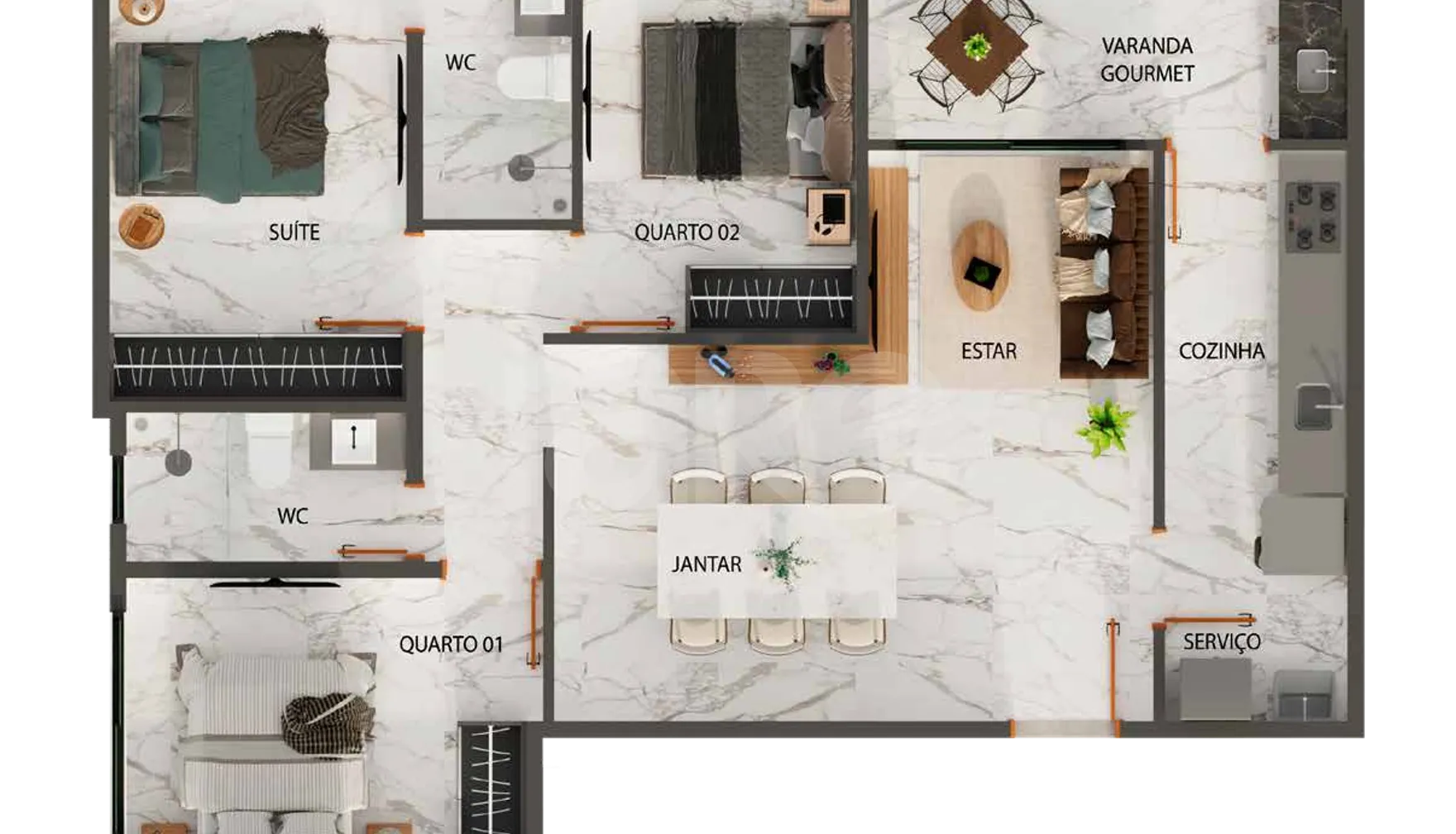 Planta — Apartamento 82,31 m²