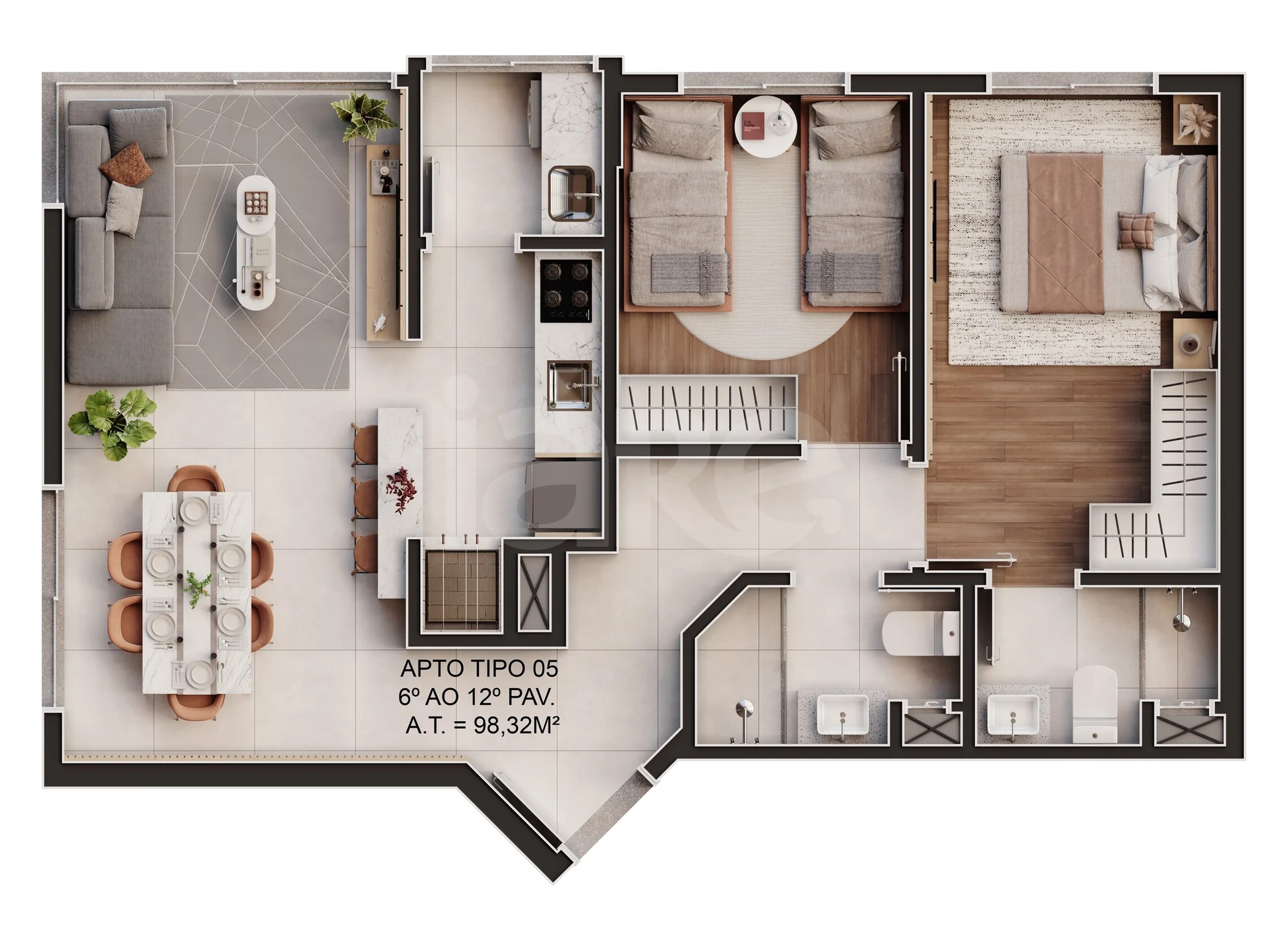 Planta — Apartamento 101,94 m²