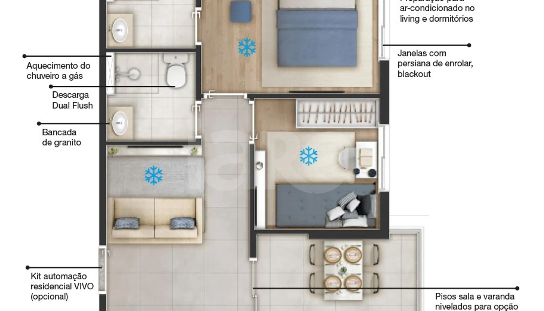 Planta — Apartamento 42,15 m²