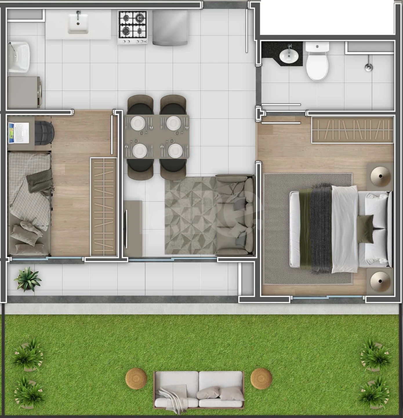 Planta — Garden 52,84 m²
