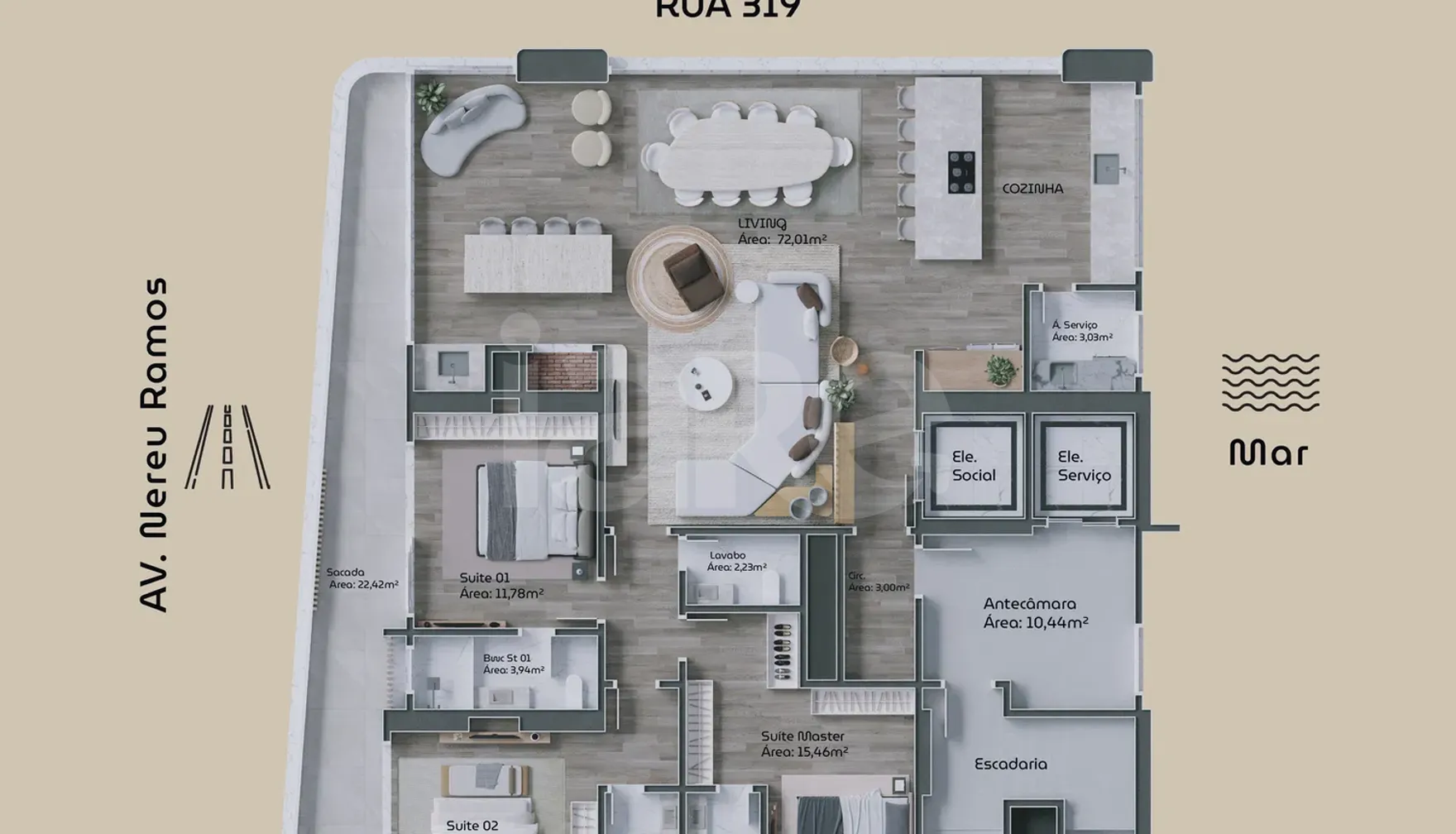 Planta — Apartamento 183,86 m²