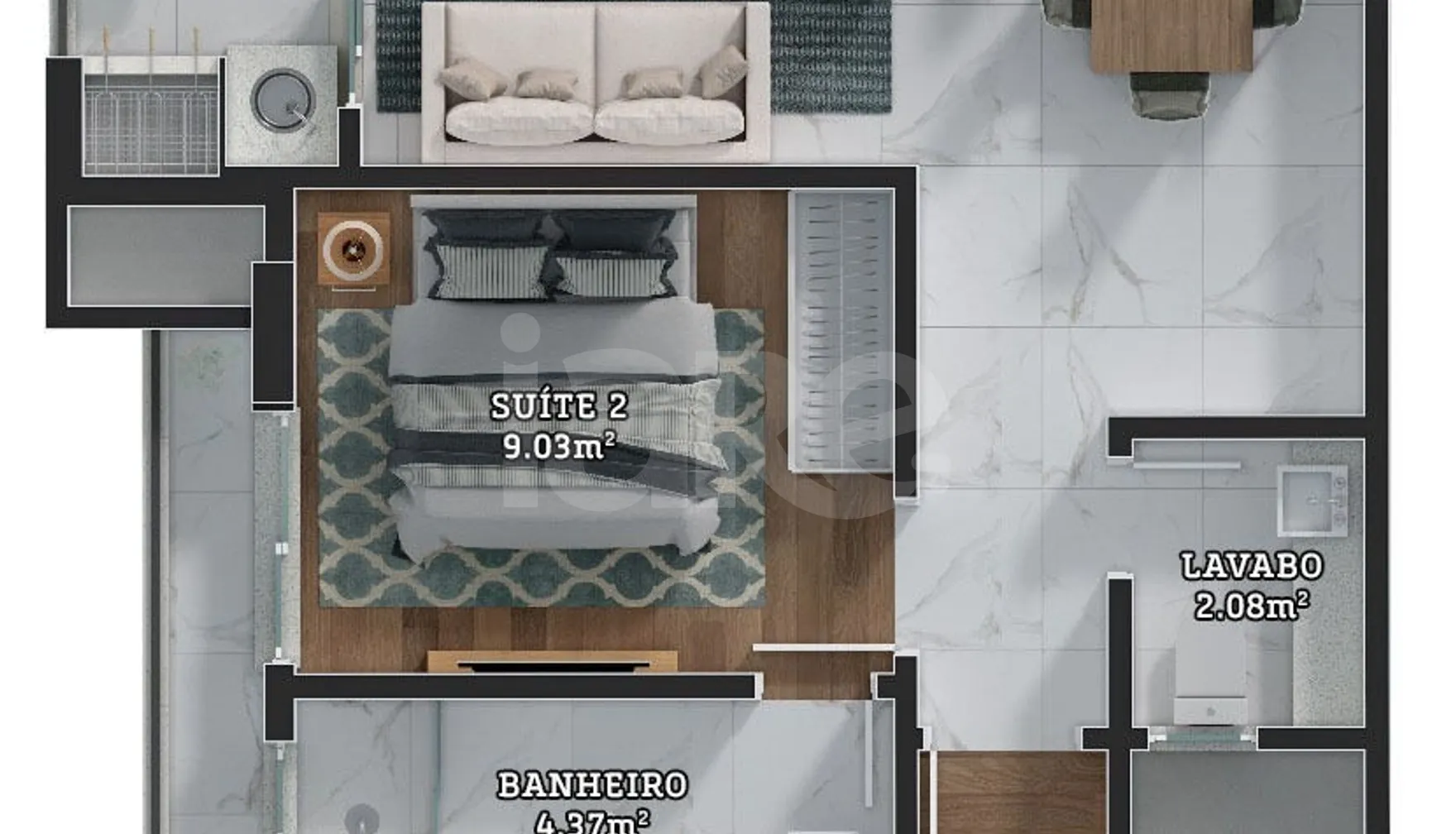 Planta — Apartamento 79,5 m²