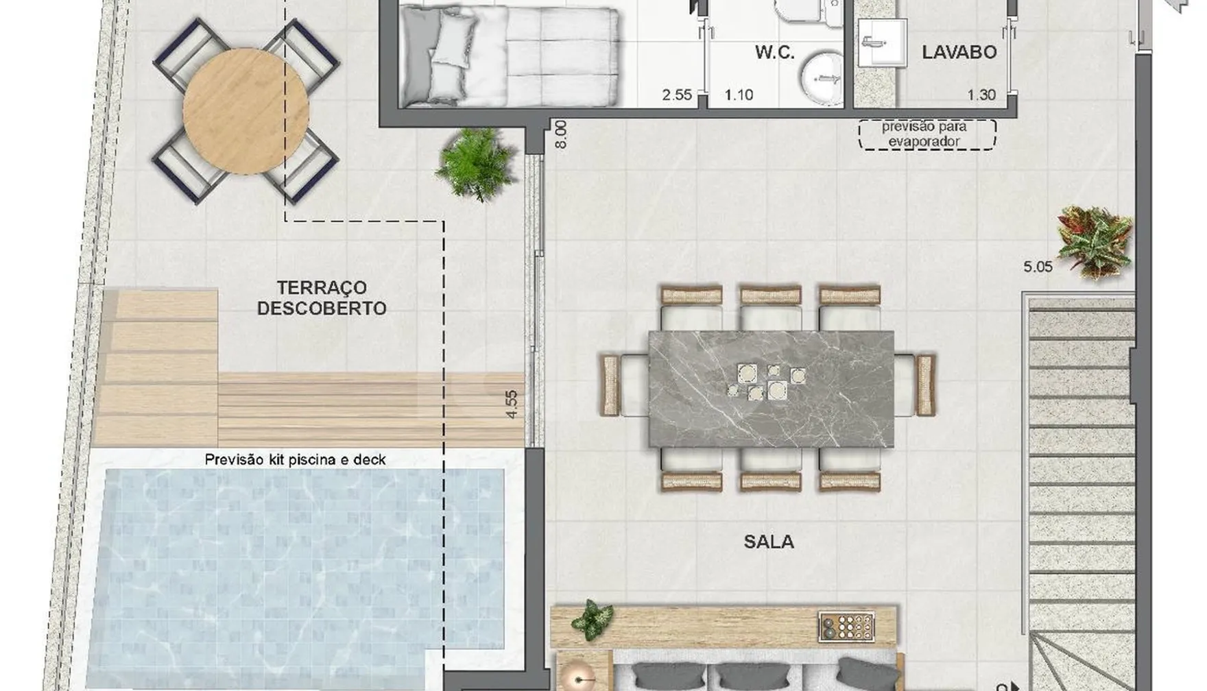 Planta — Cobertura Duplex 191,43 m²