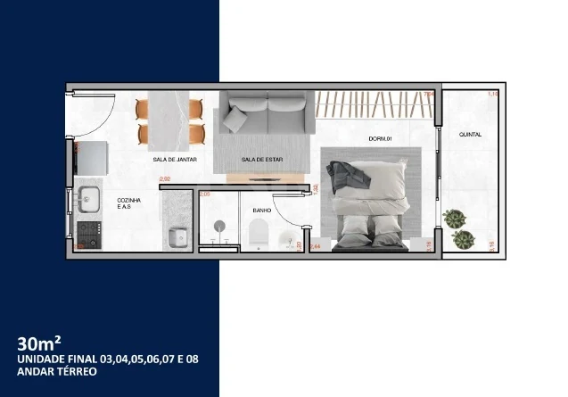 Planta — Studio 30 m²