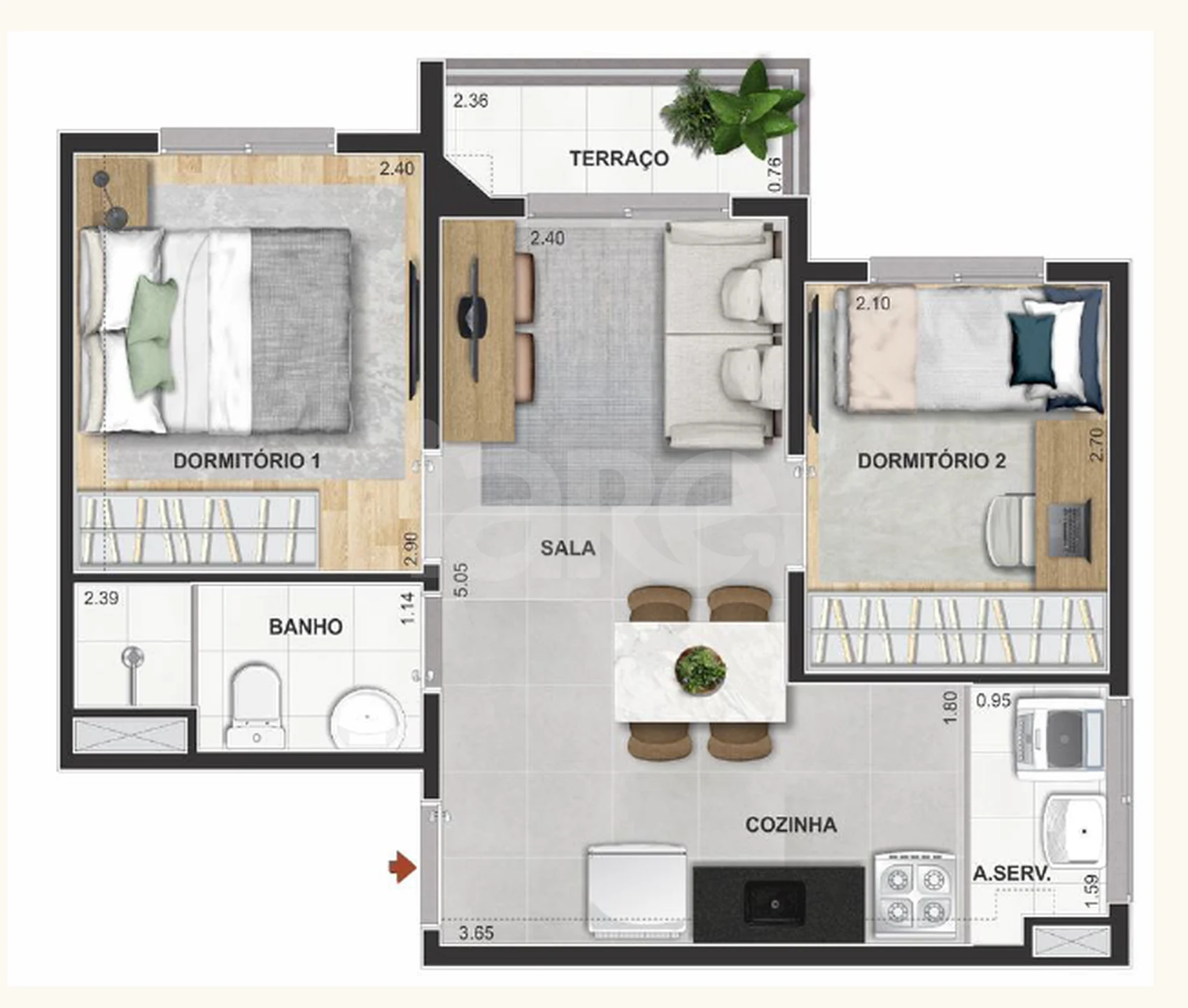 Planta — Garden 42 m²