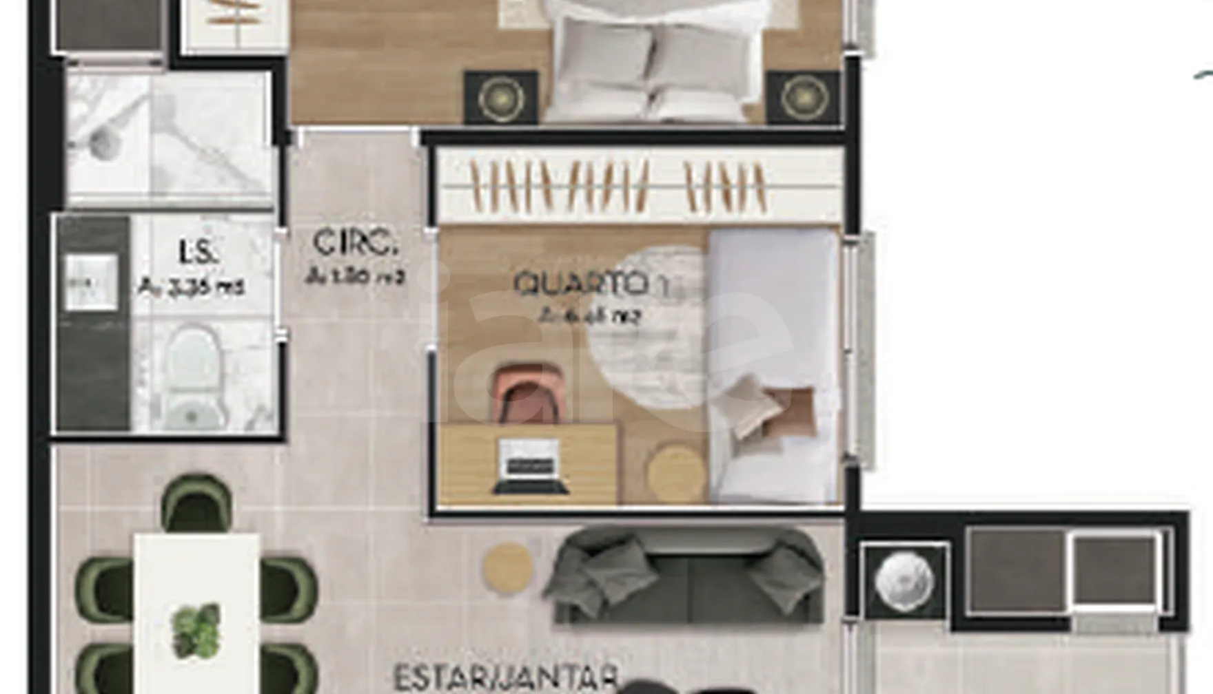 Planta — Apartamento 66 m²