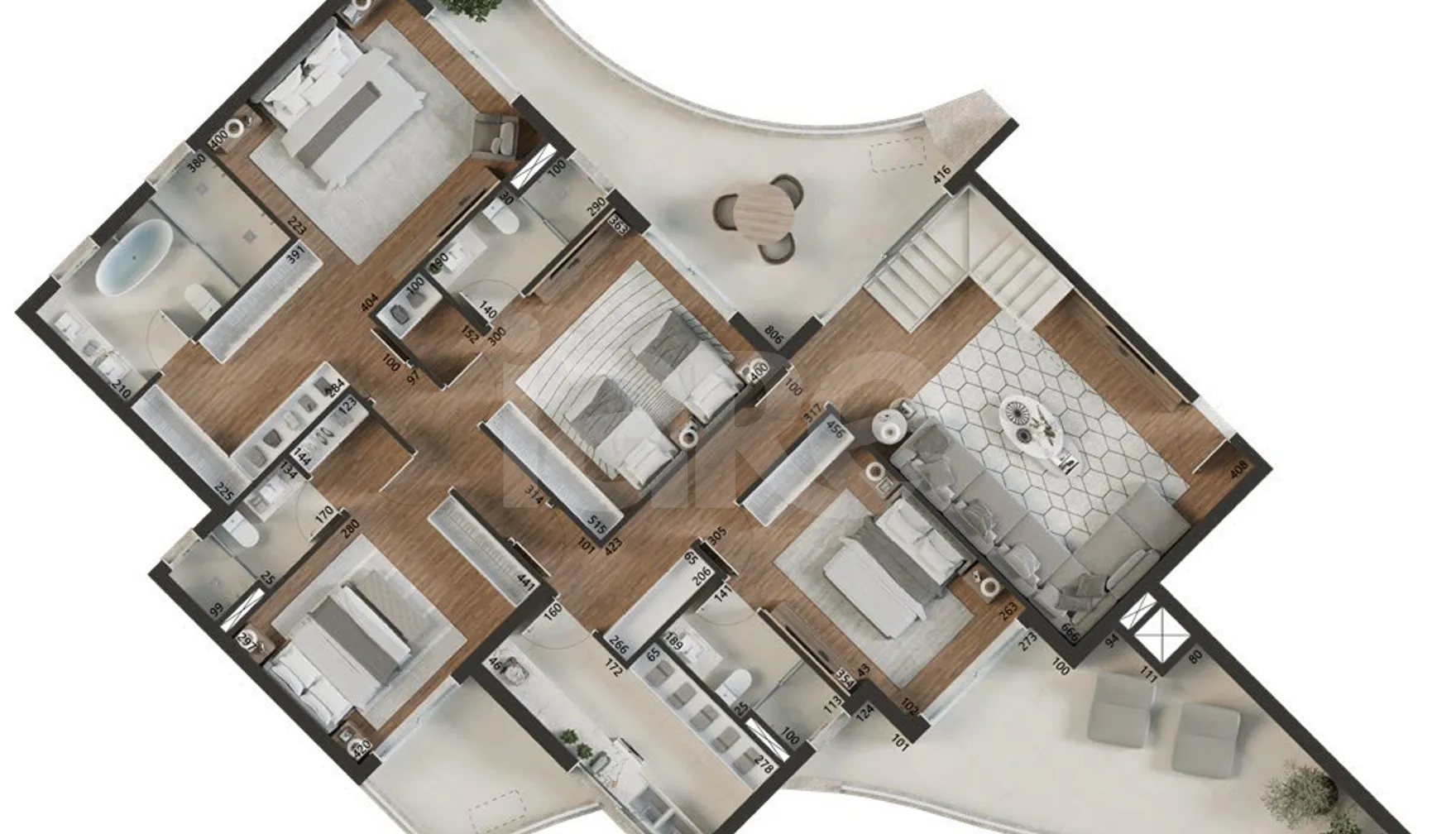 Planta — Cobertura Duplex 411,18 m²