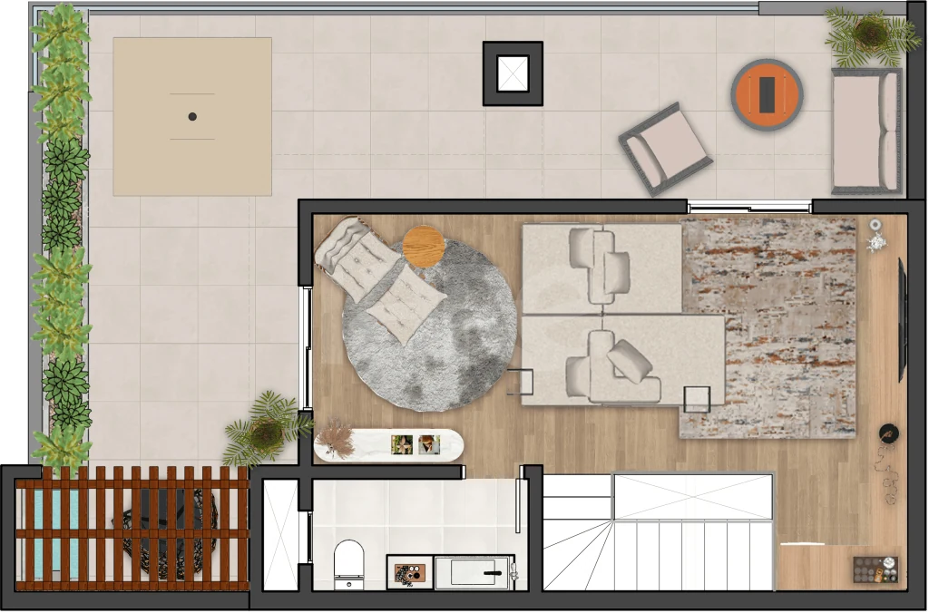 Planta — Garden 122,07 m²