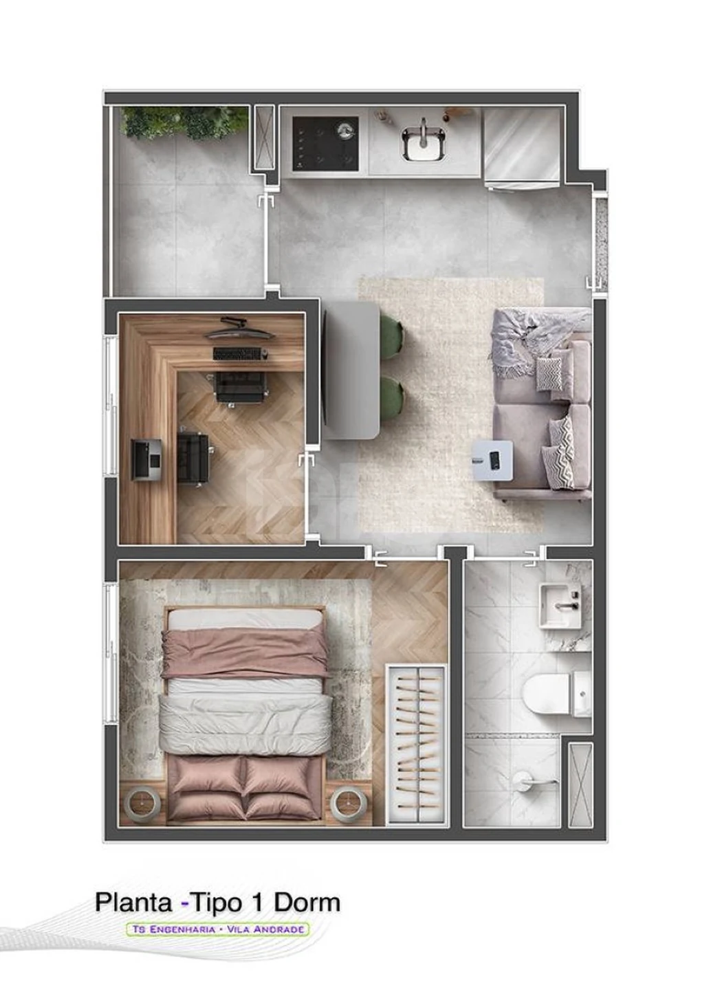 Planta — Apartamento 27,85 m²