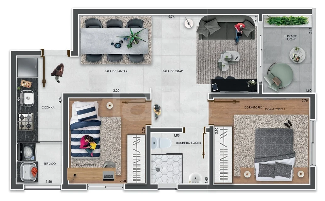 Planta — Garden 48 m²