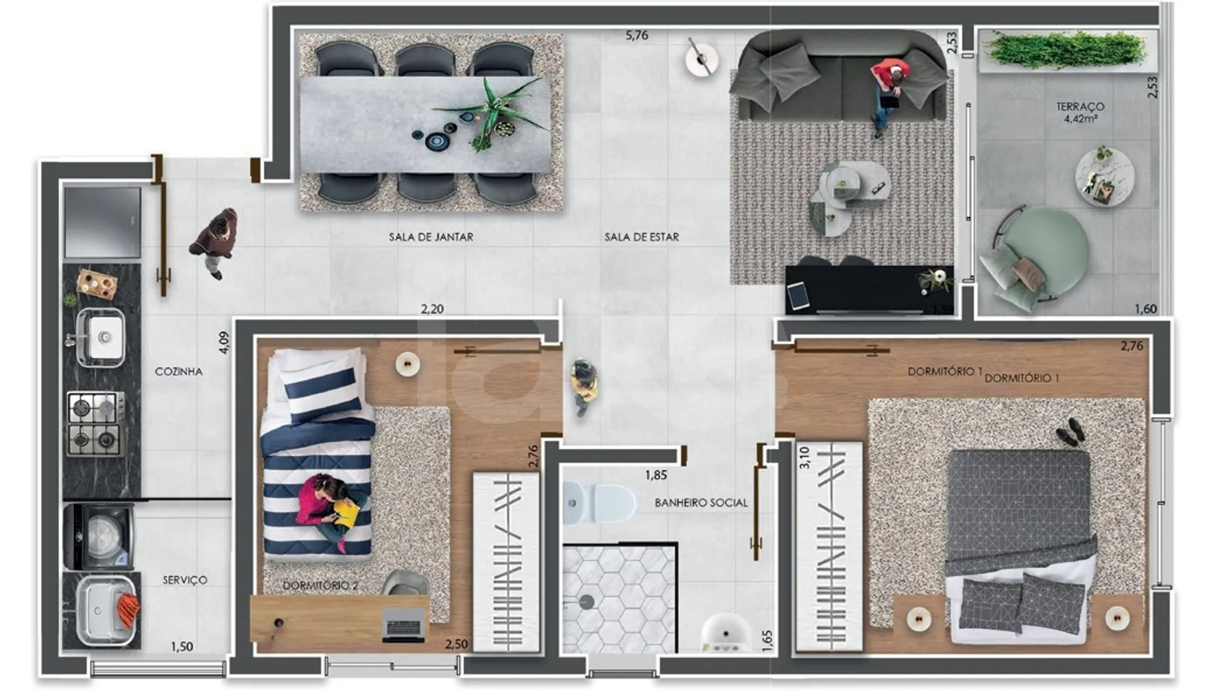 Planta — Garden 48 m²