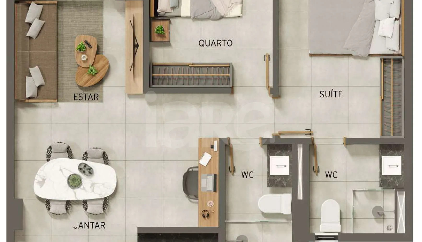 Planta — Apartamento 66,84 m²