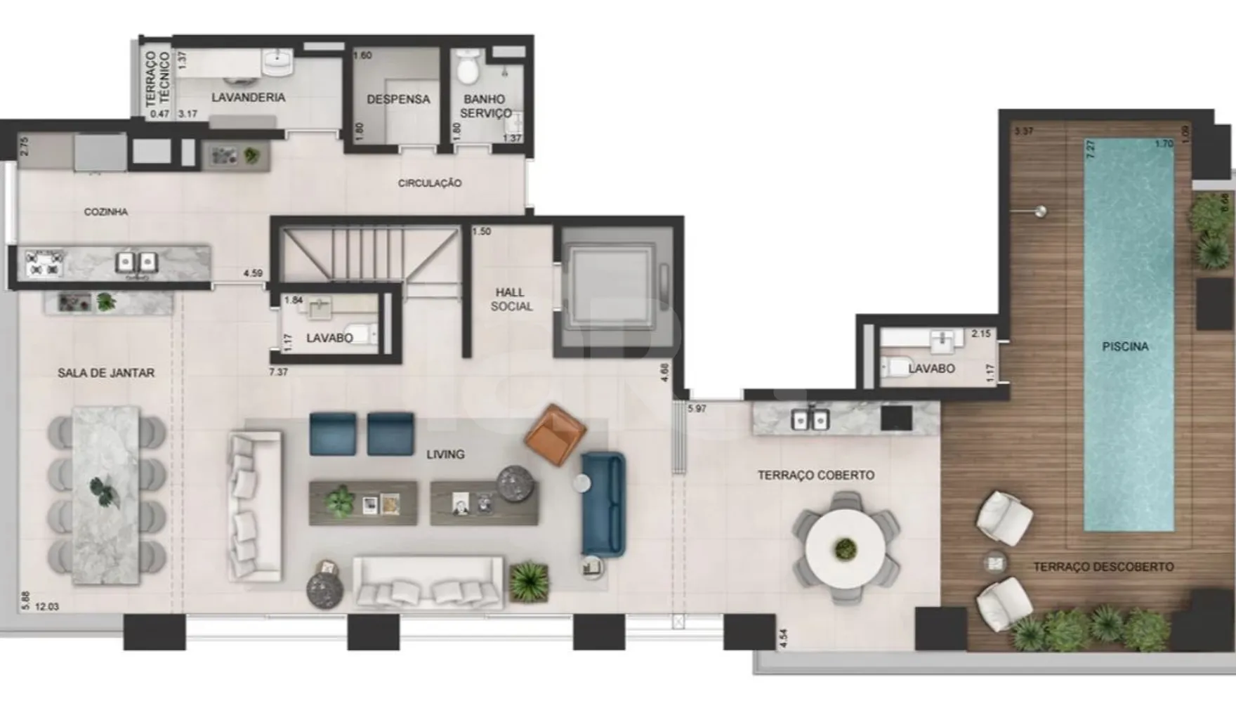 Planta — Garden 366,28 m²