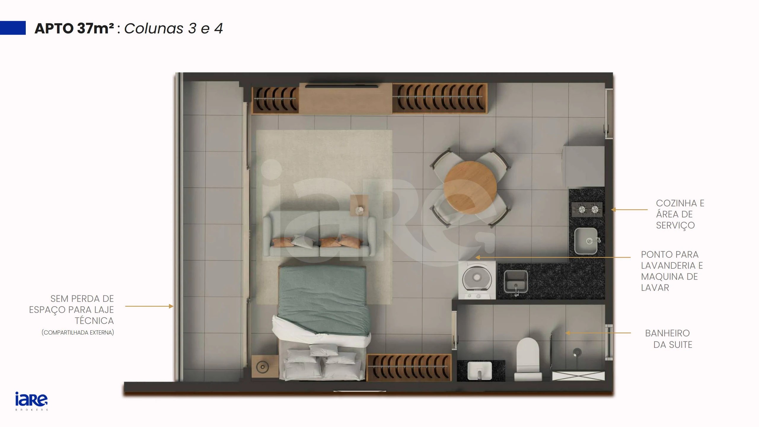 Planta — Studios 37m²