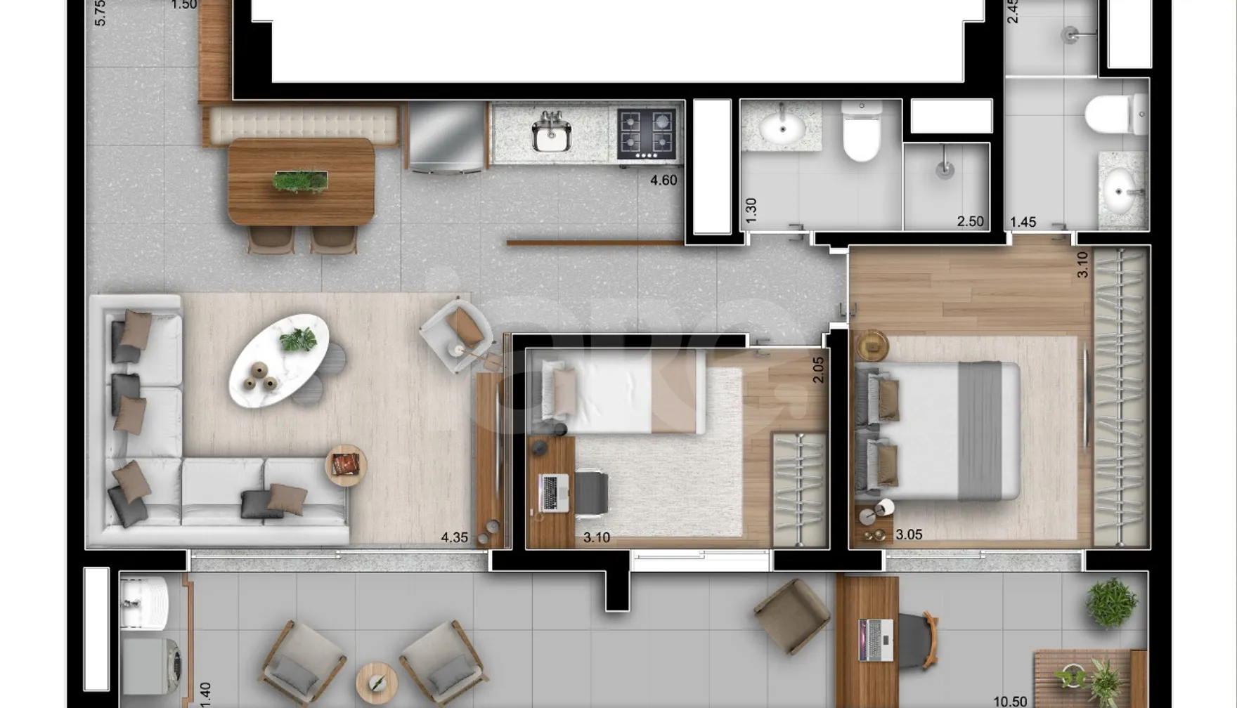 Planta — Apartamento 78,17 m²