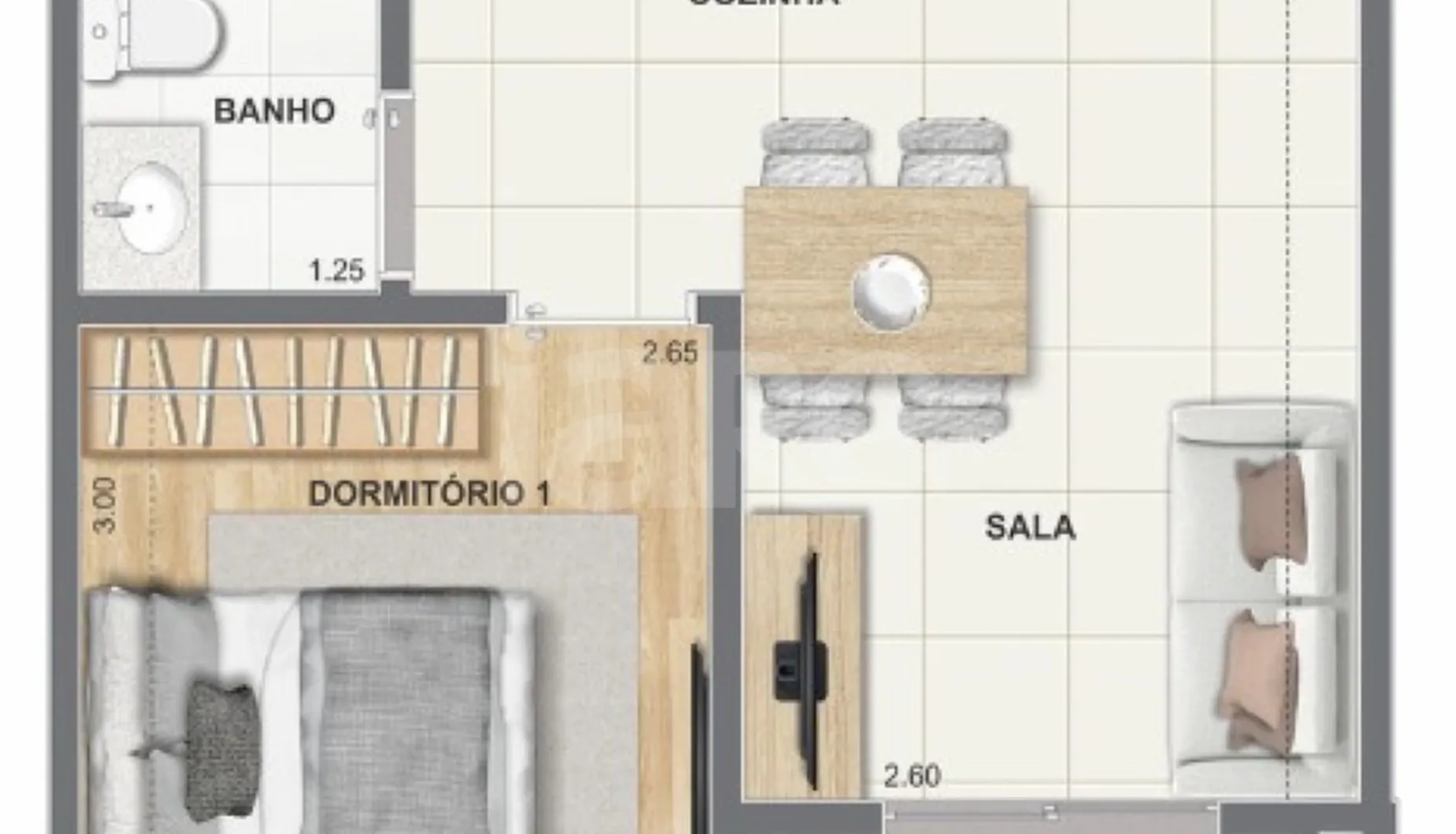 Planta — Apartamento 31 m²