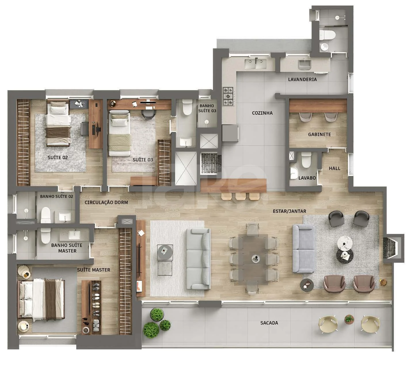 Planta — Apartamento 188,1 m²