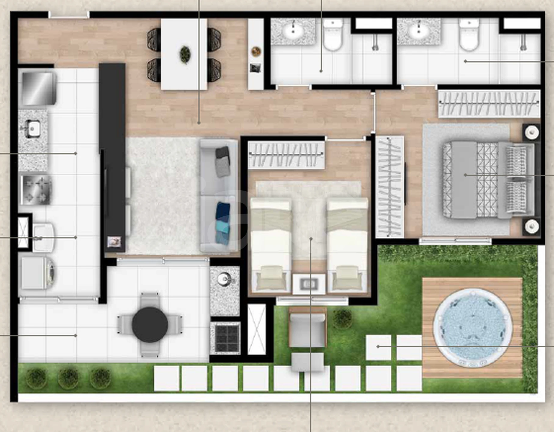 Planta — Garden 78,2 m²
