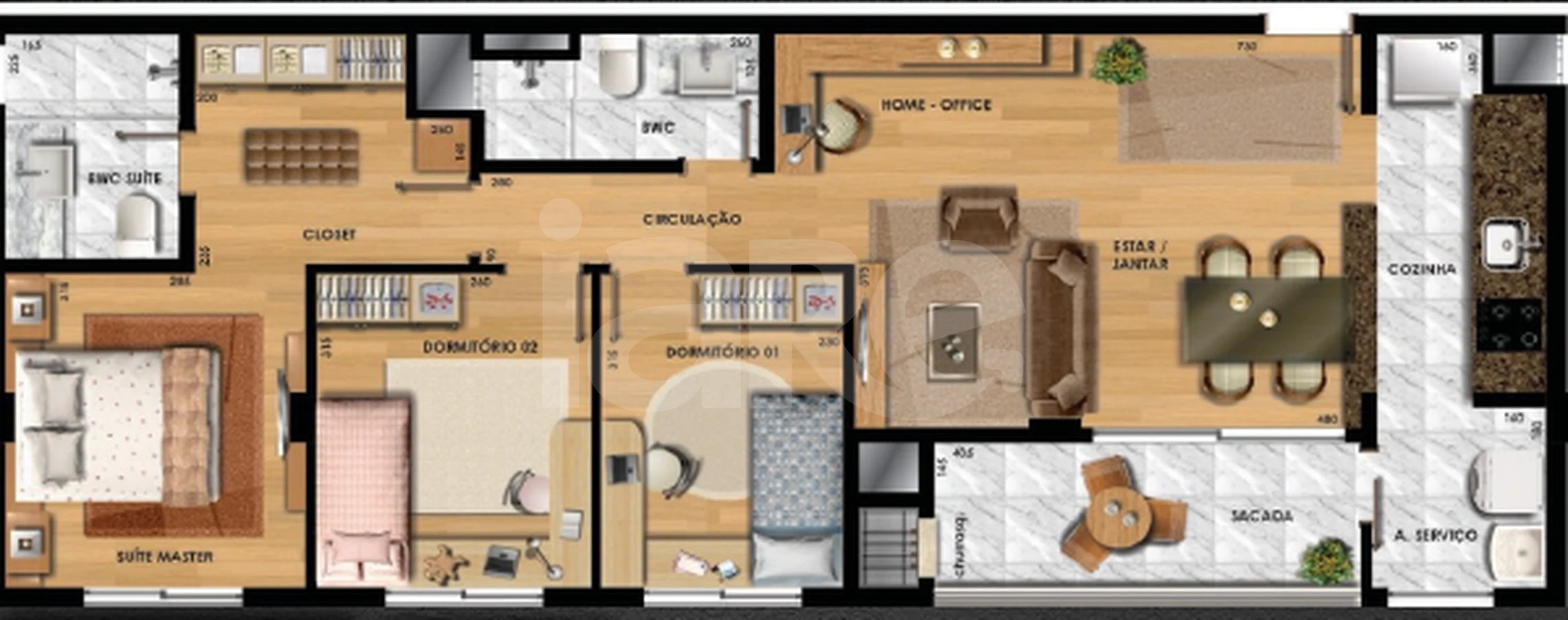Planta — Apartamento 85,35 m²
