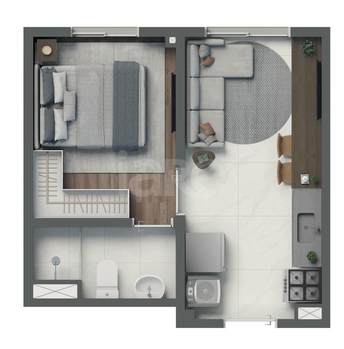 Planta — Apartamento 24,57 m²