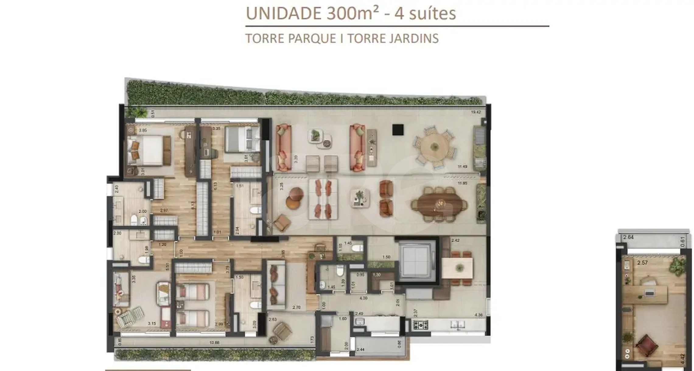 Planta — Apartamento 300,98 m²