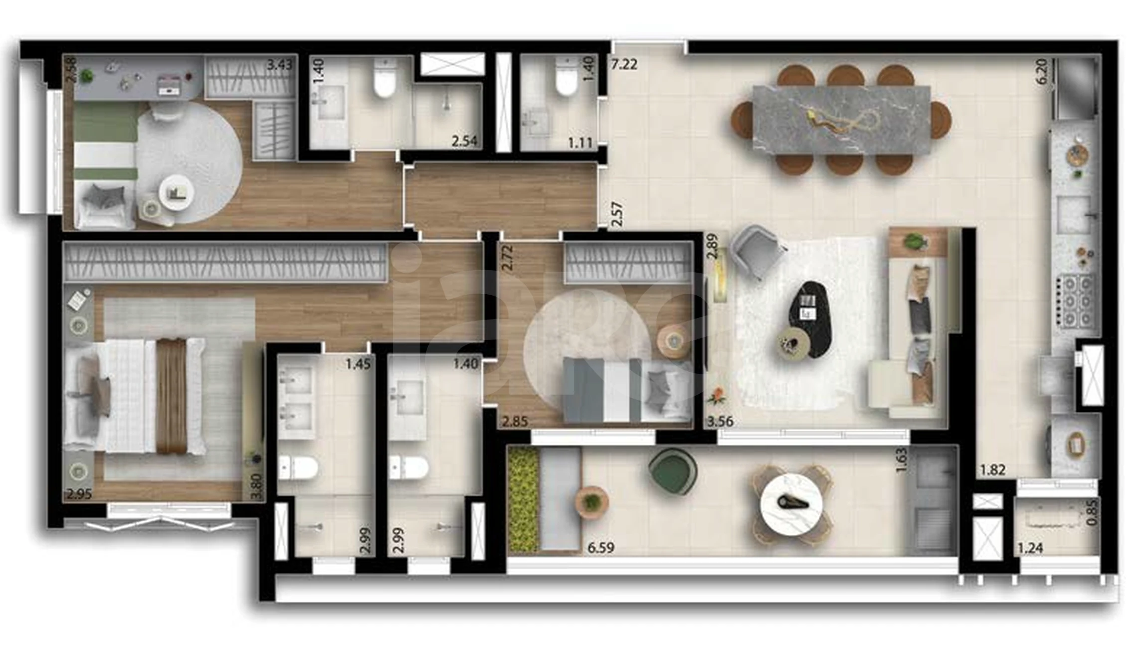 Planta — Apartamento 119,31 m²