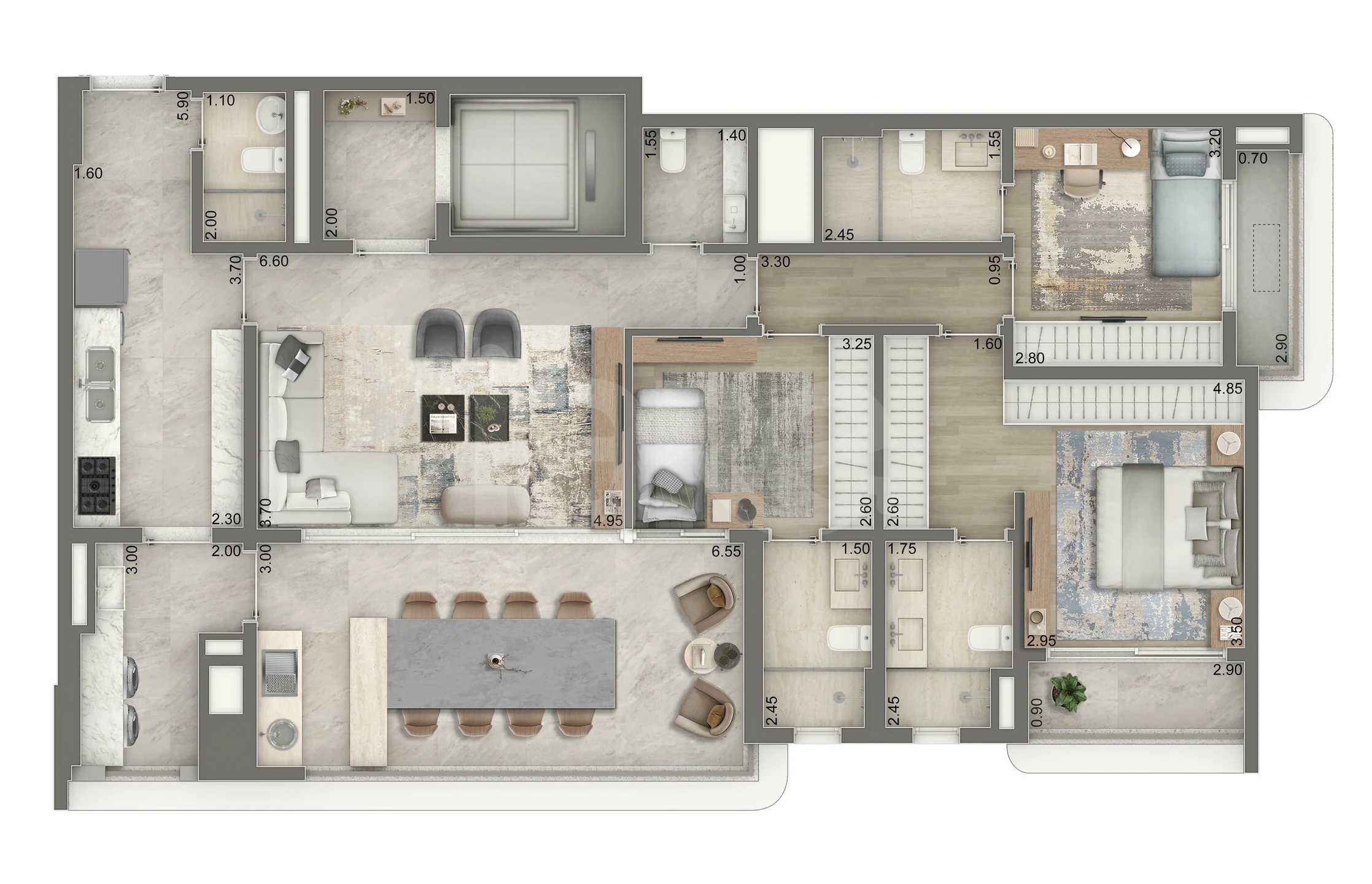 Planta — Apartamento 139,5 m²