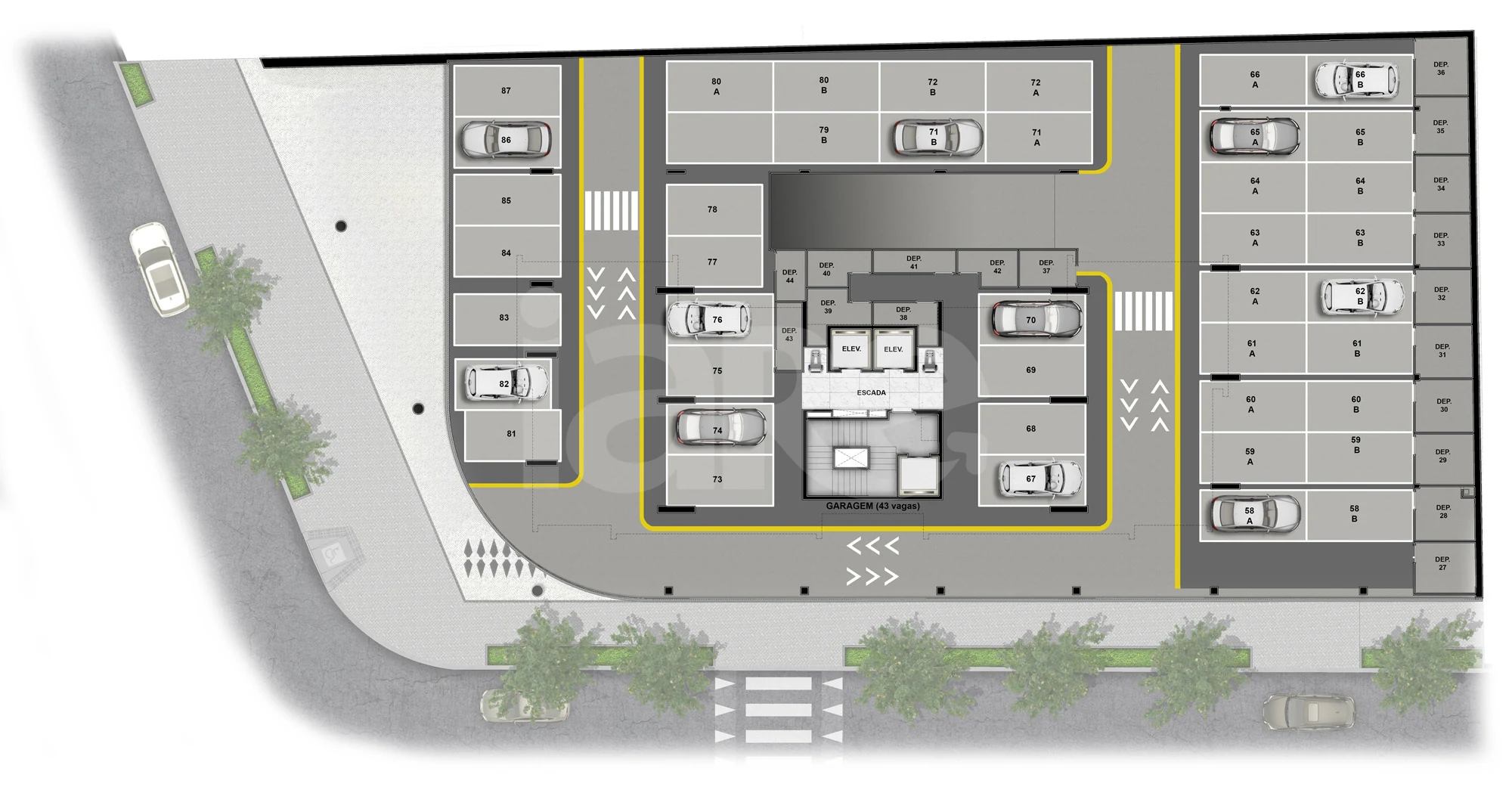 Planta — Pavimento garagem
