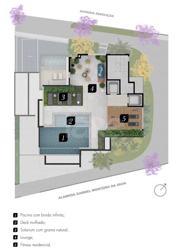 Planta — Pavimento rooftop (15 andar)