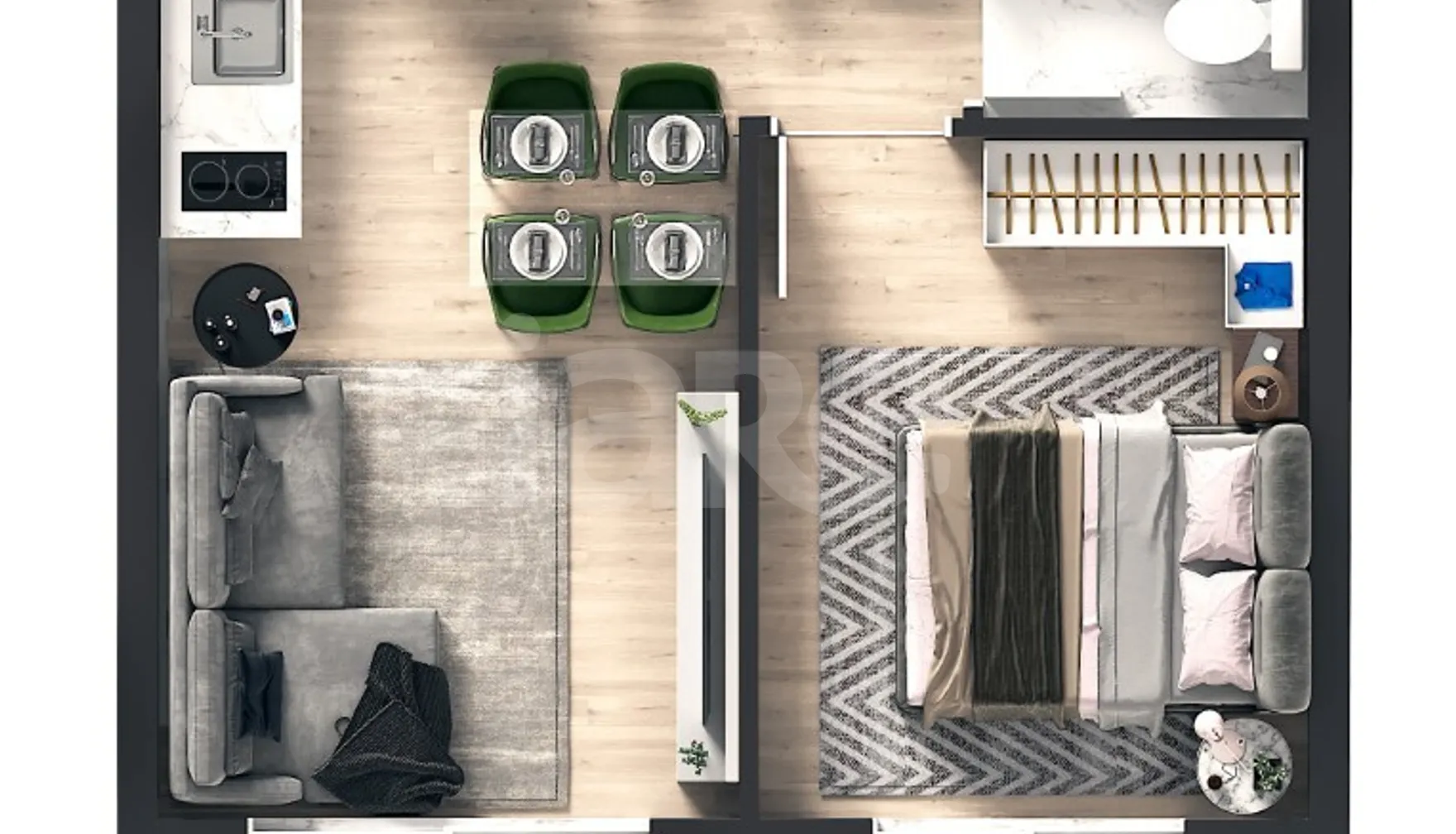 Planta — Apartamento 33,43 m²