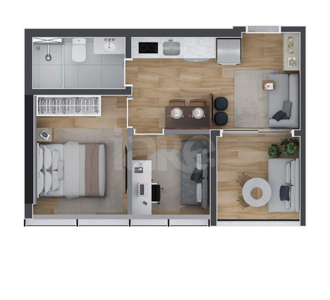 Planta — Apartamento 33,97 m²