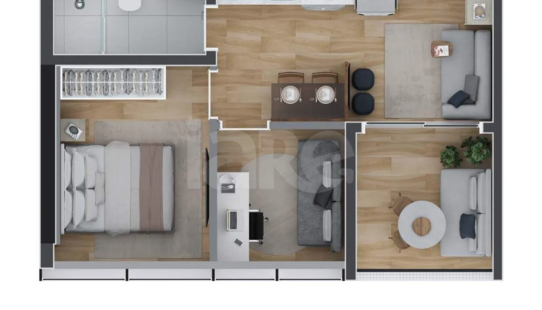 Planta — Apartamento 33,97 m²