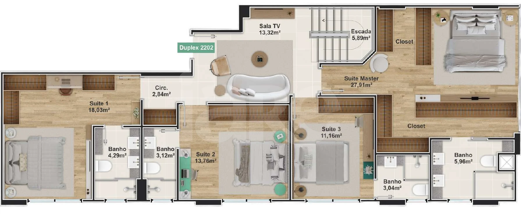 Planta — Cobertura Duplex 235,79 m²