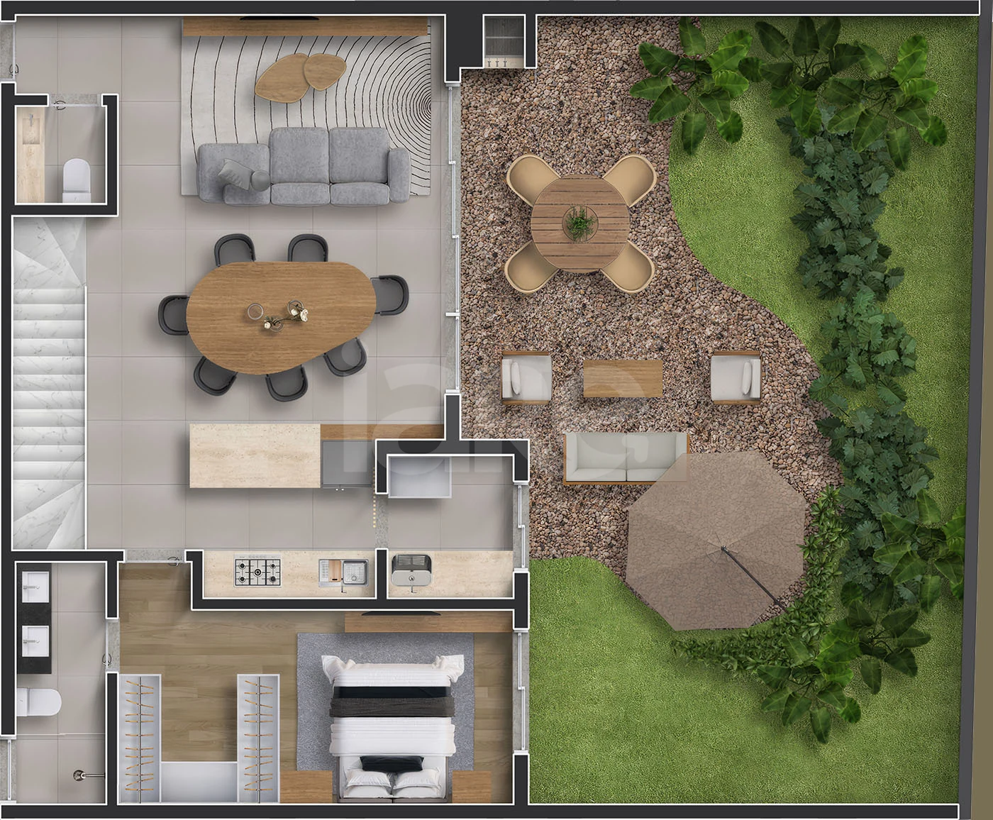 Planta — Garden 197,03 m² · 1º pavimento