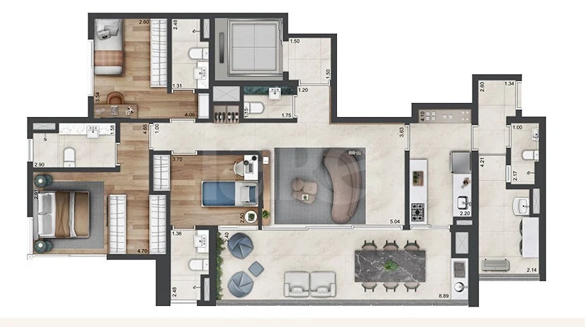 Planta — Apartamento 142 m²