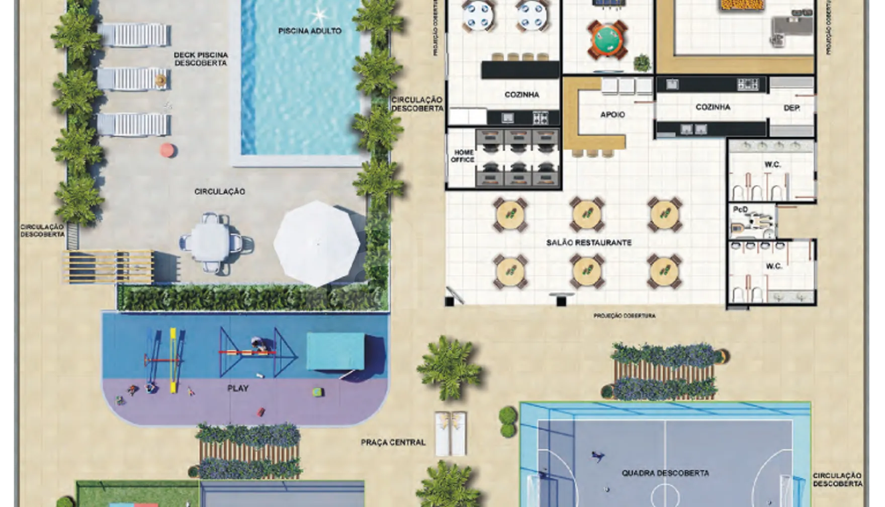 Planta — Pavimento lazer