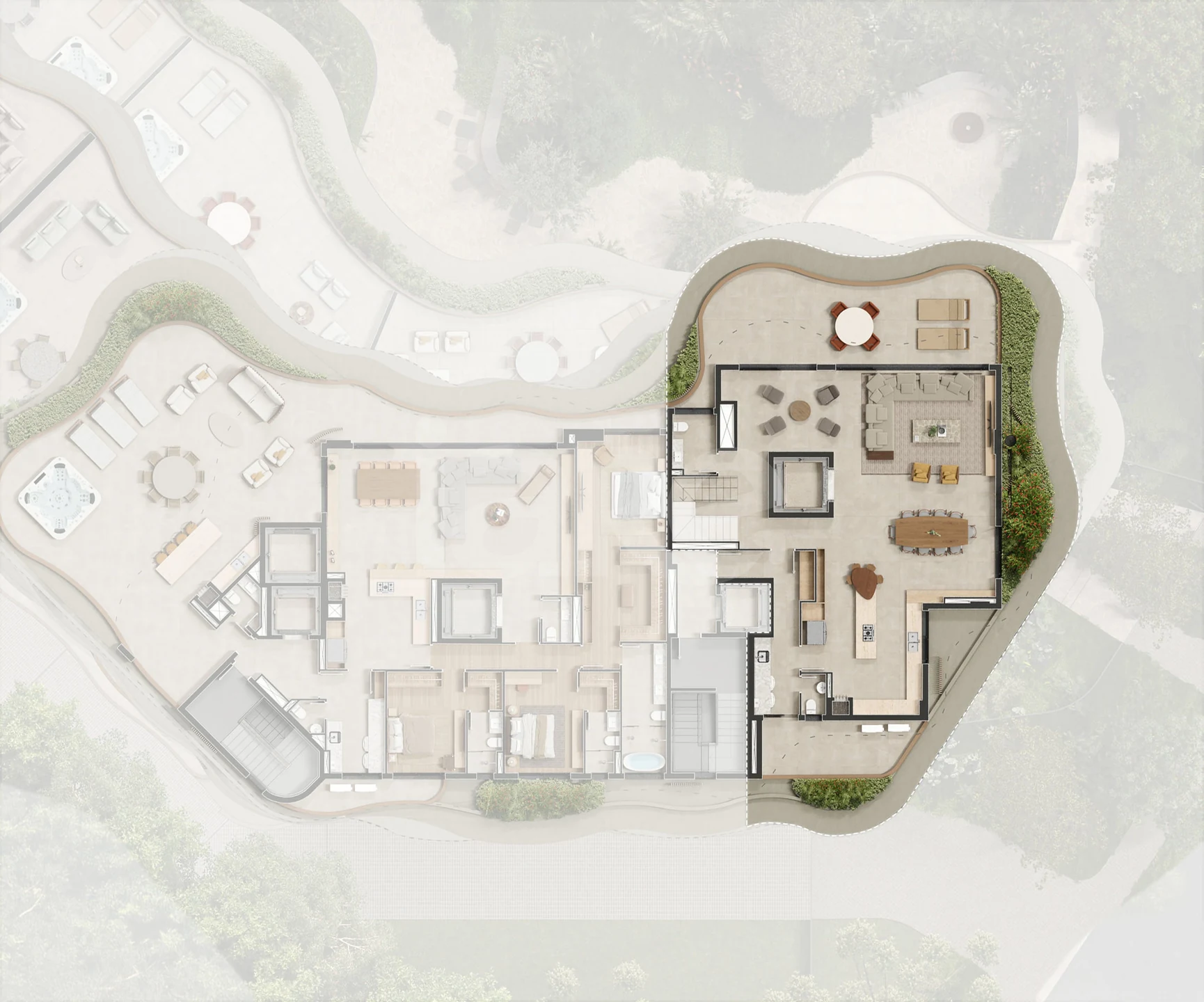 Planta — Cobertura Duplex 583,17 m² · 1º pavimento