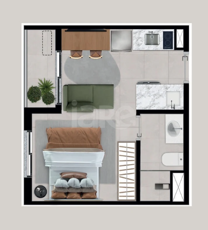Planta — Studio 24 m²