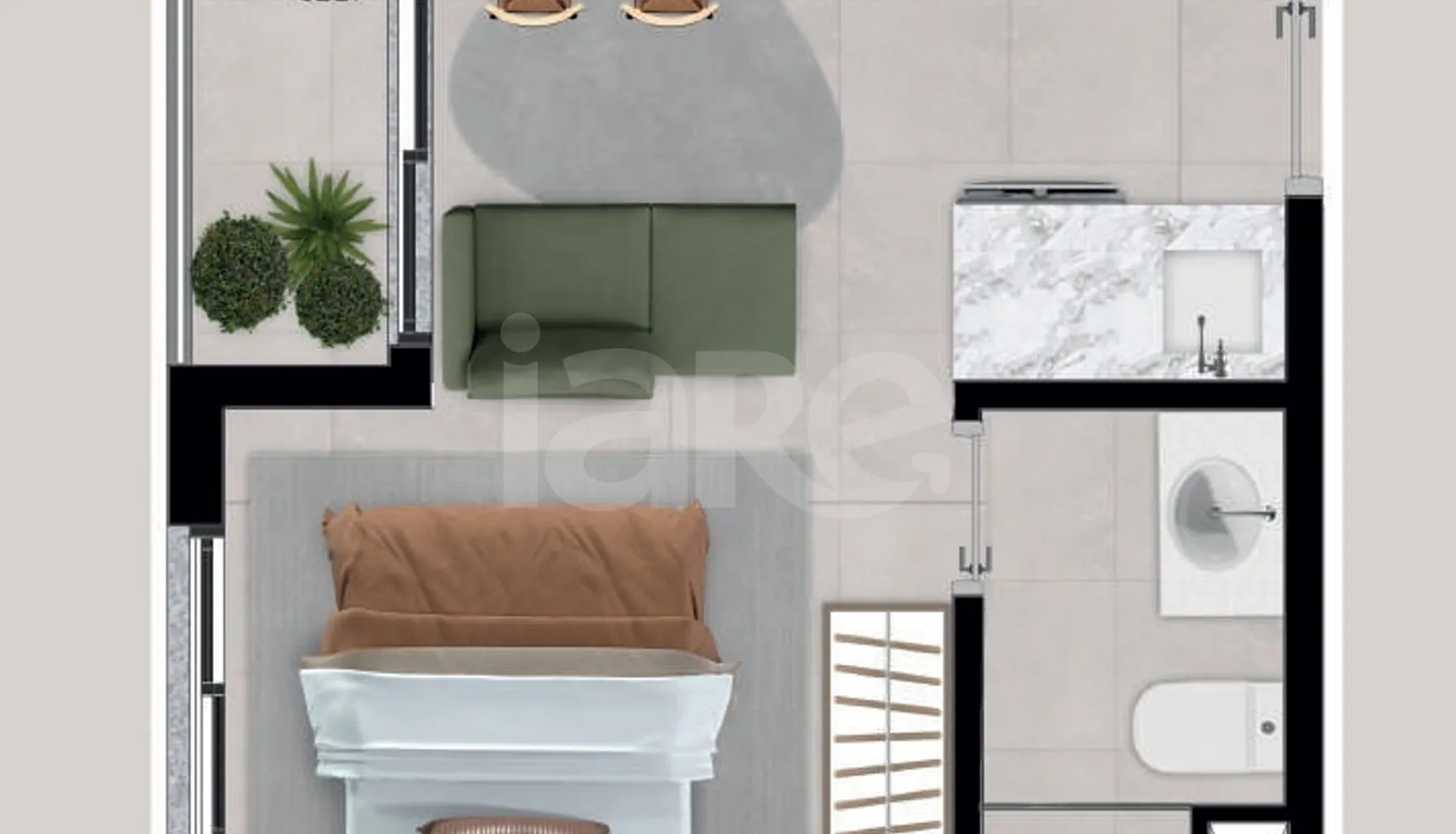 Planta — Studio 24 m²