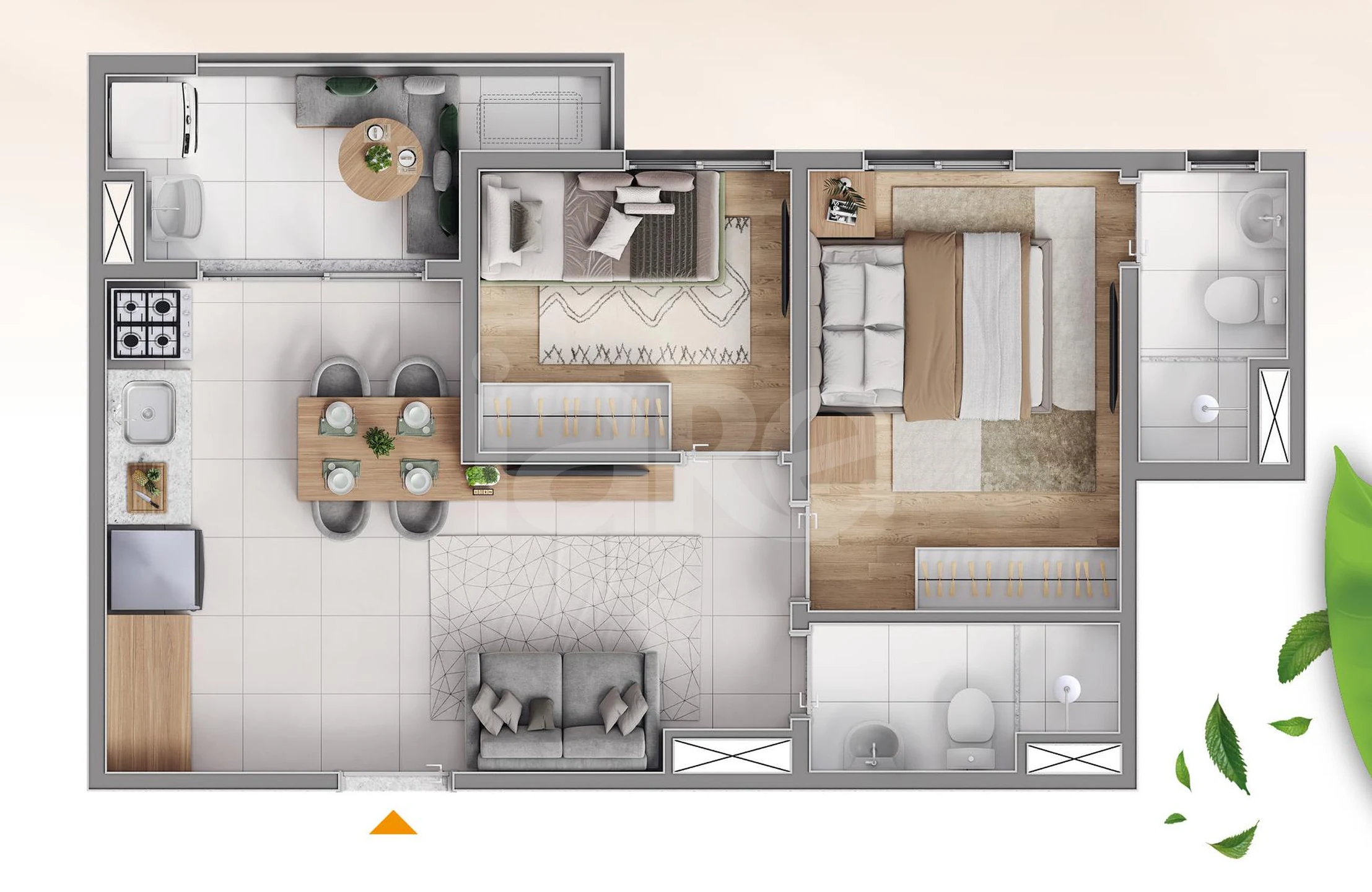 Planta — Apartamento 45,33 m²
