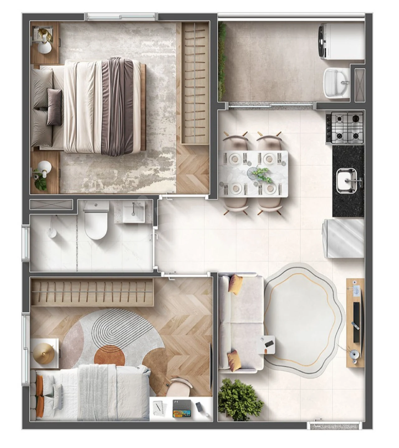 Planta — Apartamento 40,2 m²