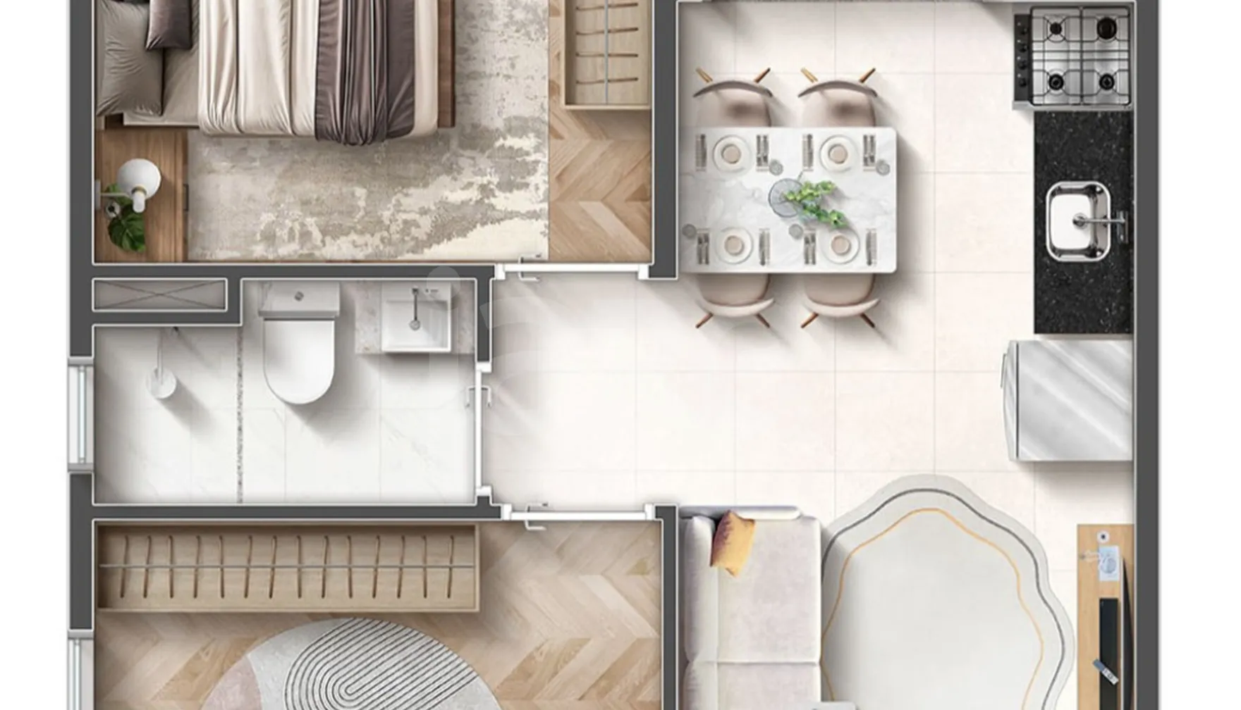 Planta — Apartamento 40,2 m²