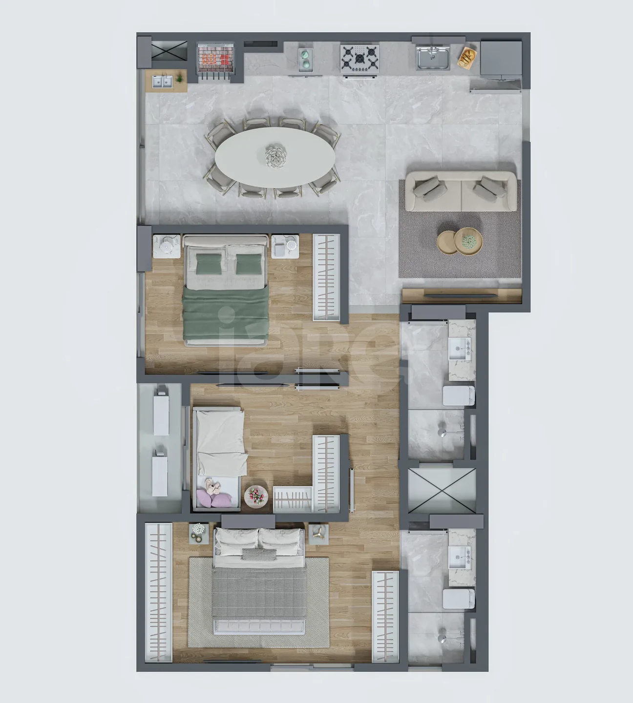 Planta — Apartamento 69,1 m²