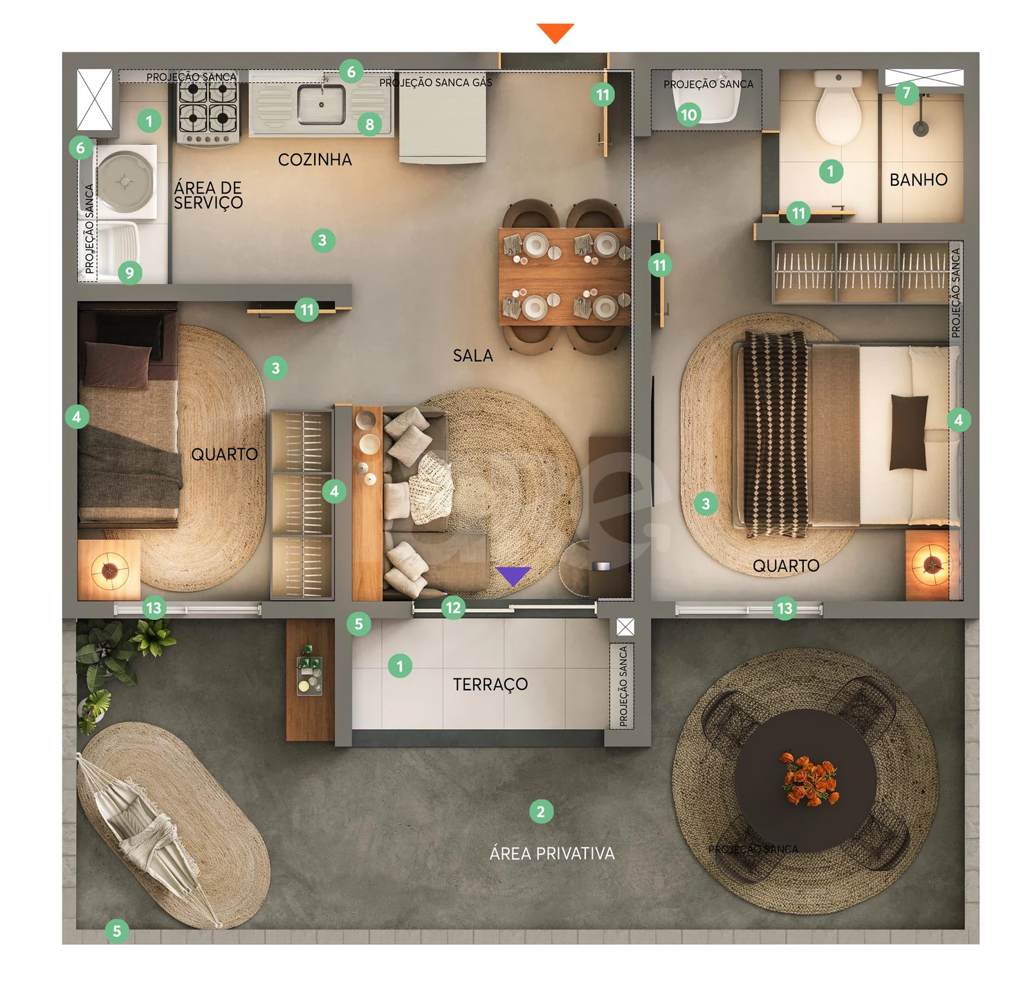 Planta — Garden 42,93 m²