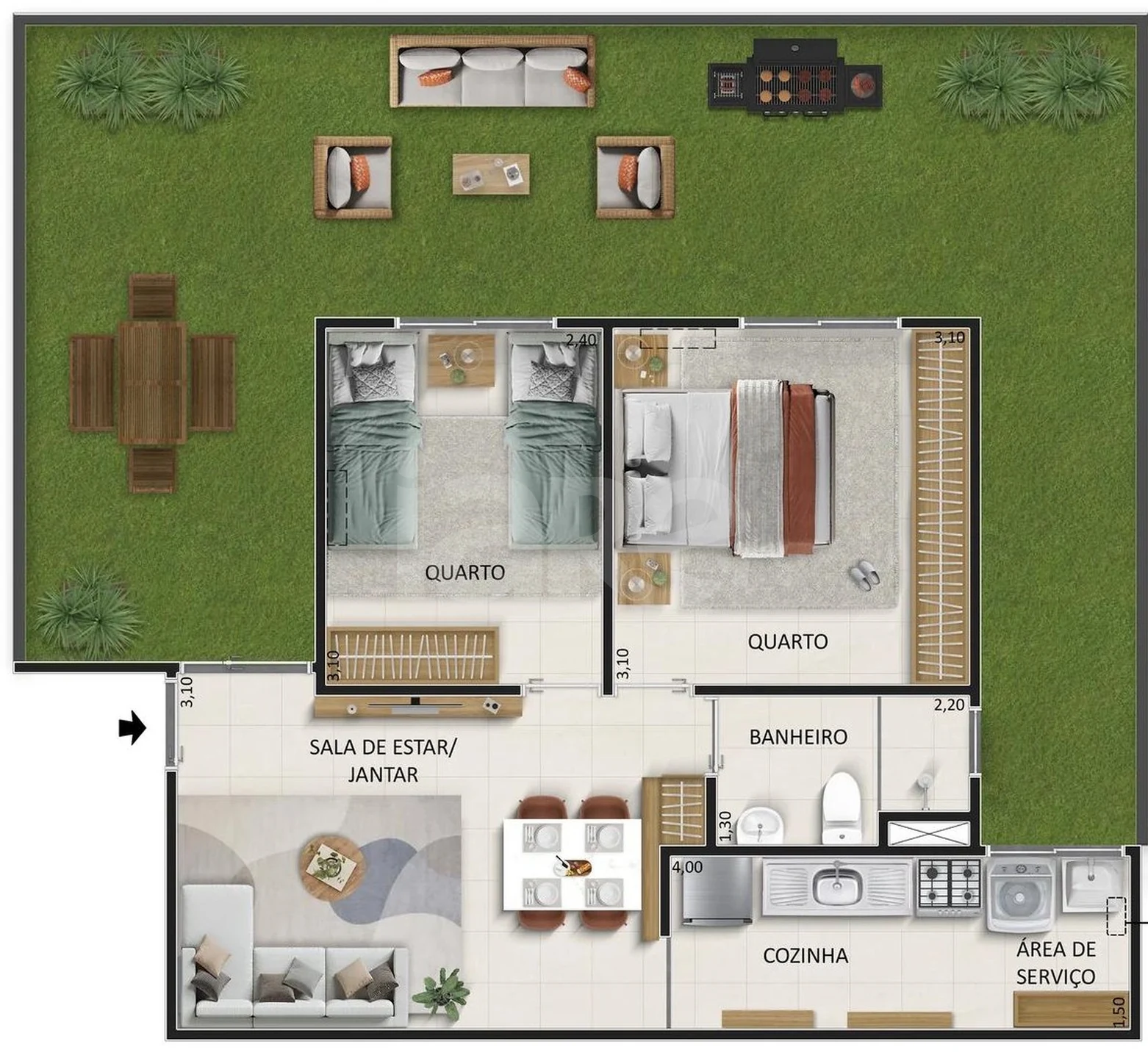 Planta — Garden 81,58 m²