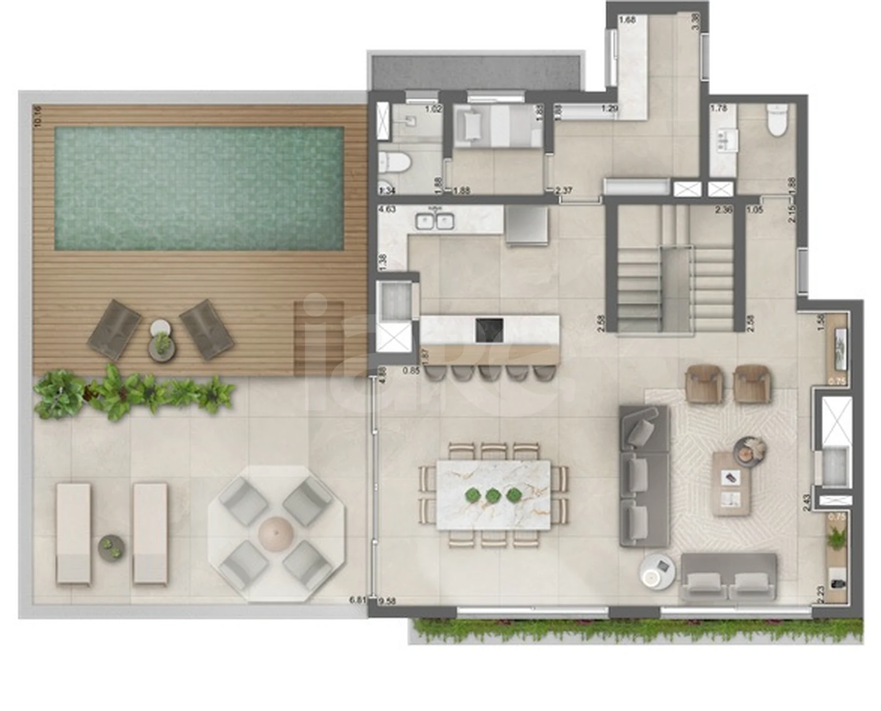 Planta — Cobertura Duplex 392,35 m²