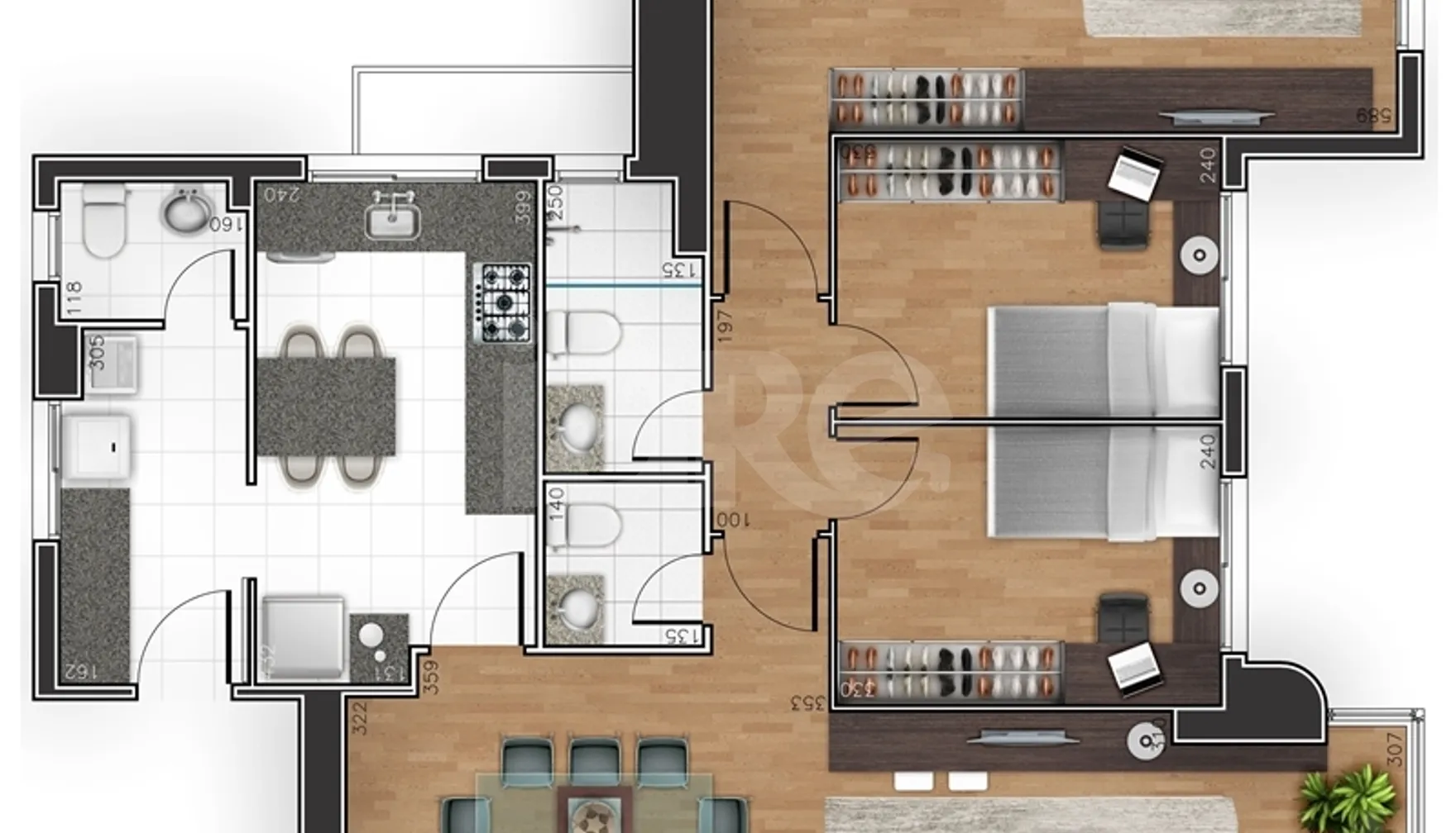 Planta — Cobertura Duplex 173,36 m²
