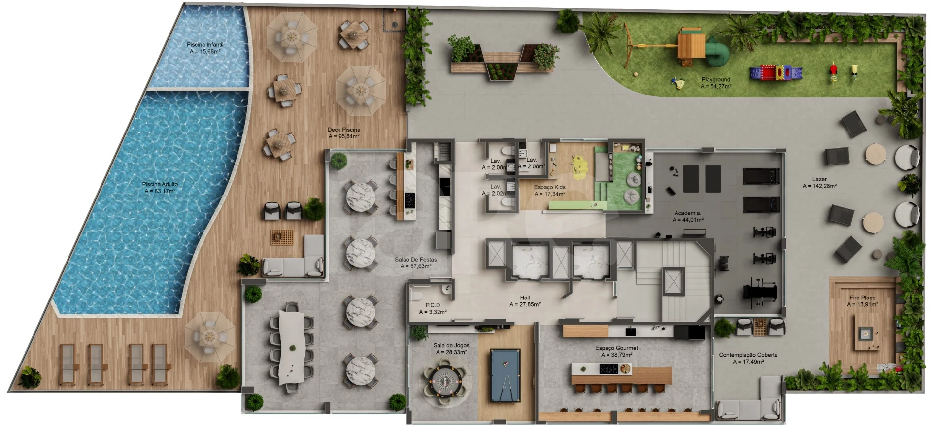 Planta — Pavimento lazer